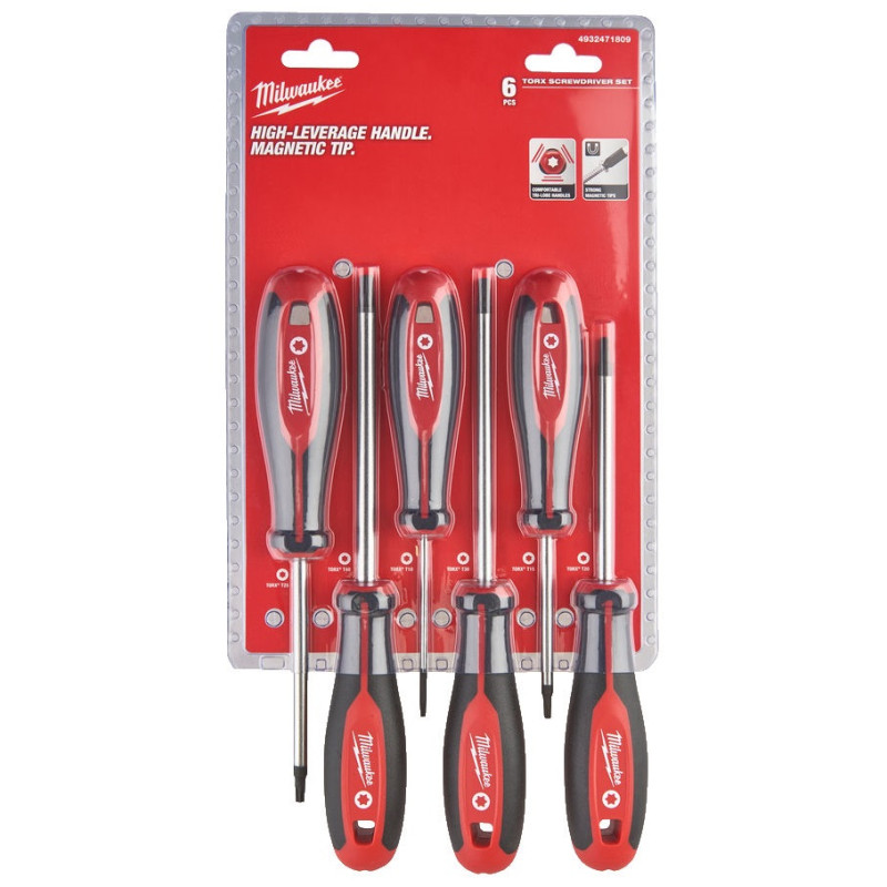 Купити Набір викруток магнітних з тригранною рукояткою MILWAUKEE TORX (6шт). Офіційний магазин Мілвокі Україна, фірмова гарантія з доставкою по Украіні