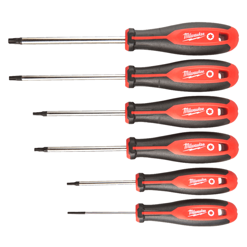 Купити Набір викруток магнітних з тригранною рукояткою MILWAUKEE TORX (6шт). Офіційний магазин Мілвокі Україна, фірмова гарантія з доставкою по Украіні