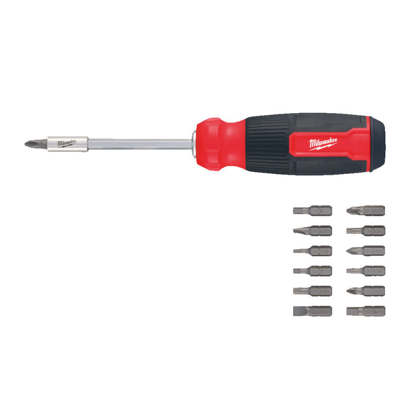 Купити Викрутка зі змінними вставками 14-в-1 (PH/PZ/SL/TX/HEX) MILWAUKEE (PH1 / PH2 / PZ1 / PZ2 / T10 / T15 / T20 / T25 / Hex 3 / Hex 4 / Hex 5 / SL 0.8x5.5 / SL 1.2x6.5мм). Офіційний магазин Мілвокі Україна, фірмова гарантія з доставкою по Украіні