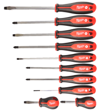Купити Набір викруток магнітних з тригранною рукояткою MILWAUKEE, (PZ1/PZ2/PH1/ PH2/ SL3/SL5,5/ SL6,5/ SL6,5/SL8) (10шт). Офіційний магазин Мілвокі Україна, фірмова гарантія з доставкою по Украіні