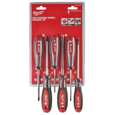 Купити Набір викруток магнітних з тригранною рукояткою MILWAUKEE, (PH1/PH2/SL3/ SL4/SL5,5/SL6,5), (6шт). Офіційний магазин Мілвокі Україна, фірмова гарантія з доставкою по Украіні