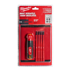 Купити Набір викруток прецезійних ізольованих VDE MILWAUKEE 4-в-1 (рукоять VDE + 4 біти TORX VDE, текстильний чохол). Офіційний магазин Мілвокі Україна, фірмова гарантія з доставкою по Украіні