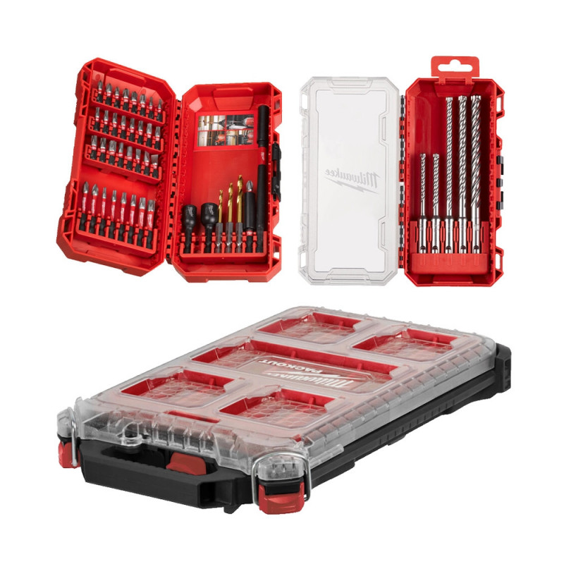 Купити Набір біт SHOCKWAVE та бурів SDS-PLUS MX4 MILWAUKEE у органайзері PACKOUT (4932498297/ 4932492004/ 4932471065). Офіційний магазин Мілвокі Україна, фірмова гарантія з доставкою по Украіні