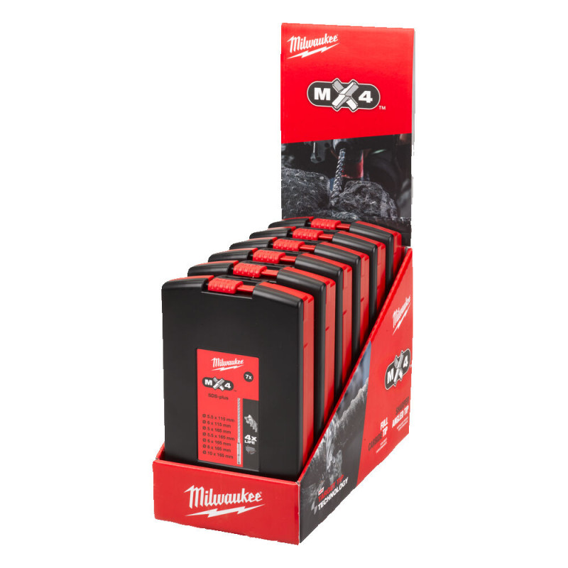 Купити Набір бурів SDS+ MX4 CD 6x 7 предметів MILWAUKEE. Офіційний магазин Мілвокі Україна, фірмова гарантія з доставкою по Украіні