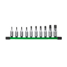 Купити Набір головок торцевих хромованих 3/8'' MILWAUKEE з бітою TORX, (Т20-Т60) на планці (10шт). Офіційний магазин Мілвокі Україна, фірмова гарантія з доставкою по Украіні