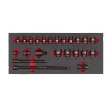 Купити Ложемент з головками ShW 3/8'' STD MILWAUKEE, (23шт) (45х178,5х417мм) для візків. Офіційний магазин Мілвокі Україна, фірмова гарантія з доставкою по Украіні