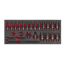 Купити Ложемент з головками подовженими ShW 3/8'' SKT MILWAUKEE, (23шт) (45х178,5х417мм) для візків. Офіційний магазин Мілвокі Україна, фірмова гарантія з доставкою по Украіні