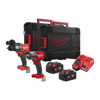 Купити Набір акумуляторних інтрументів Milwaukee M18FPP2F3-502X (ударний дриль M18 FPD3, M18 FMTIW2F12 бездротовий ударний гайковерт 1/2 дюйма, 2xакум. M18 B5 (5,0 Ач), зарядн.пристр, HD кейс). Офіційний магазин Мілвокі Україна, фірмова гарантія з доставкою по Украіні