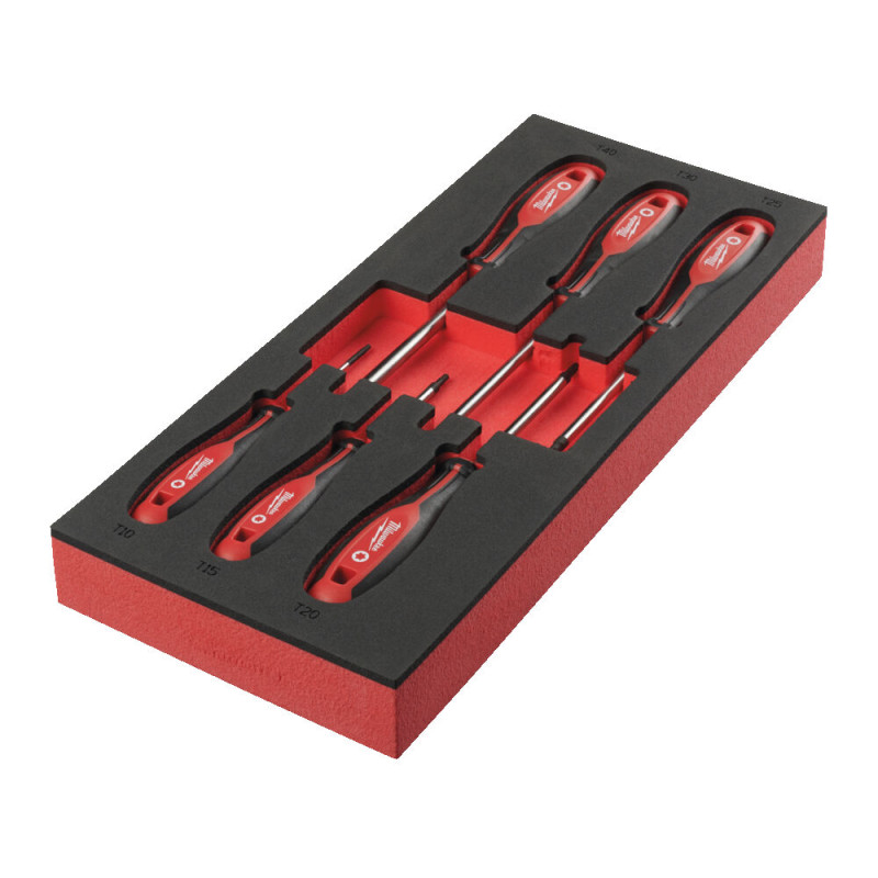 Купити Ложемент з викрутками MILWAUKEE з тригранною рукояткою, TORX (6шт) (45х175,8х417мм) для візків. Офіційний магазин Мілвокі Україна, фірмова гарантія з доставкою по Украіні