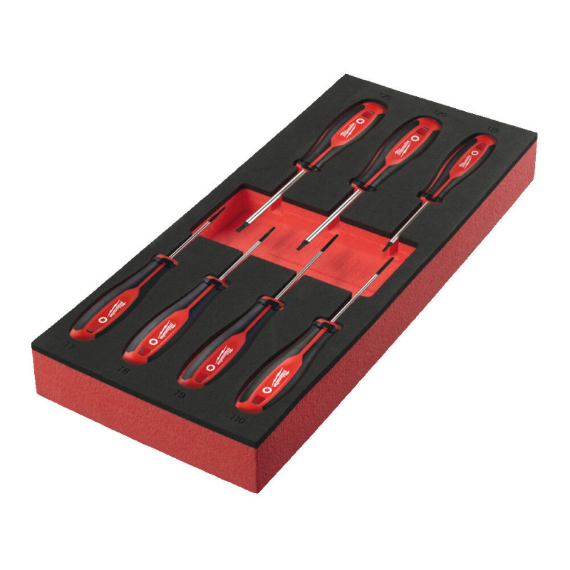 Купити Ложемент з викрутками MILWAUKEE з тригранною рукояткою, TORX (7шт) (45х175,8х417мм) для візків. Офіційний магазин Мілвокі Україна, фірмова гарантія з доставкою по Украіні