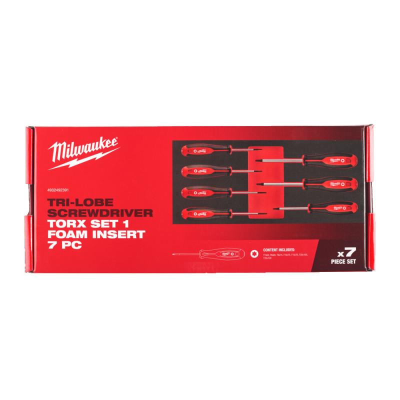Купити Ложемент з викрутками MILWAUKEE з тригранною рукояткою, TORX (7шт) (45х175,8х417мм) для візків. Офіційний магазин Мілвокі Україна, фірмова гарантія з доставкою по Украіні