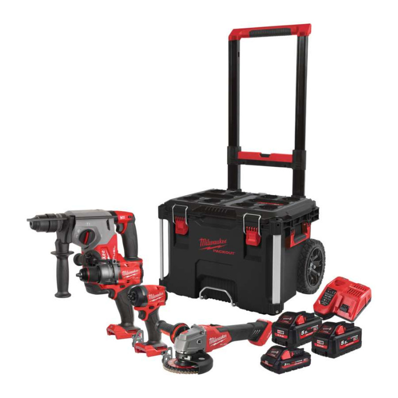 Купити Набор аккумуляторных инструментов Milwaukee M18FPP4E-555T, 4933492530. Офіційний магазин Мілвокі Україна, фірмова гарантія з доставкою по Украіні