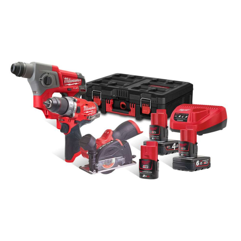 Купити Набор аккумуляторных инструментов Milwaukee M12 FPP3R-6423P. Офіційний магазин Мілвокі Україна, фірмова гарантія з доставкою по Украіні