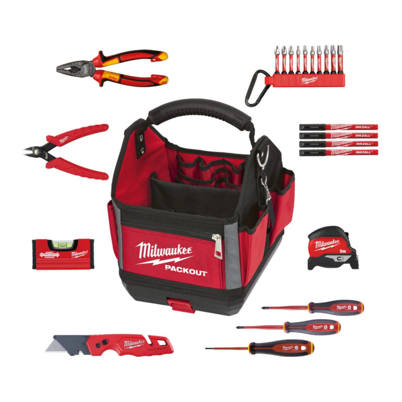 Купить Набір ручного інструмента електрика PACKOUT MILWAUKEE, (23шт) в сумці. Официальный магазин Милвоки Украина, фирменная гарантия с доставкой по Украине
