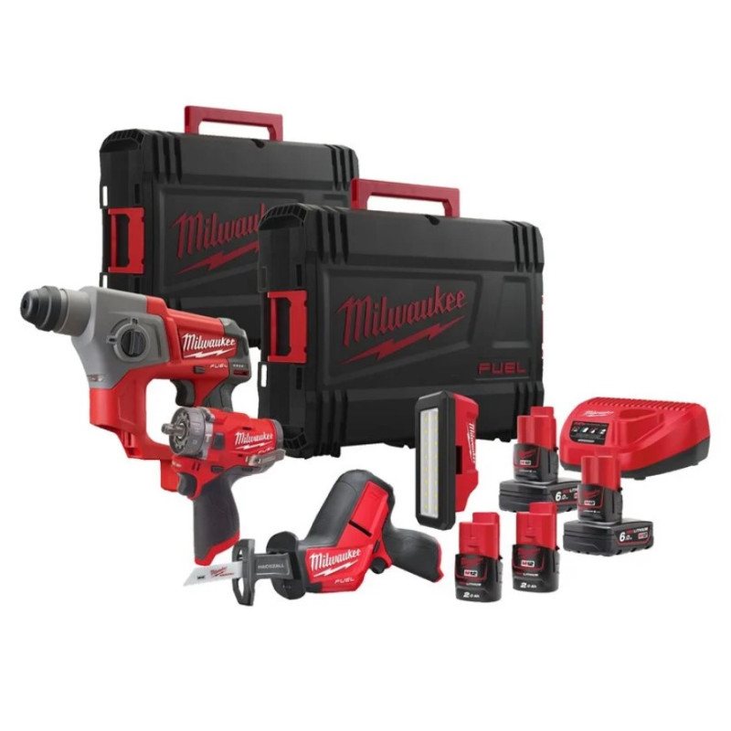 Купити Набор аккумуляторных инструментов Milwaukee M12 FPP4C-624PEU FUEL. Офіційний магазин Мілвокі Україна, фірмова гарантія з доставкою по Украіні