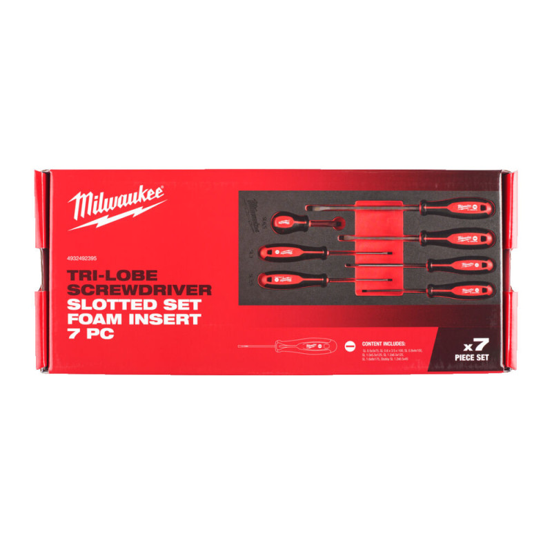 Купити Ложемент з викрутками MILWAUKEE з тригранною рукояткою, SL (7шт) (45х175,8х417мм) для візків. Офіційний магазин Мілвокі Україна, фірмова гарантія з доставкою по Украіні