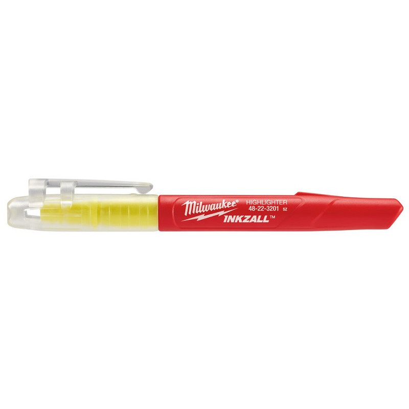 Купити Набір маркерів для текста INKZALL MILWAUKEE, жовтих, (5шт). Офіційний магазин Мілвокі Україна, фірмова гарантія з доставкою по Украіні