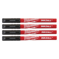 Купити Набір маркерів INKZALL Fine Tip MILWAUKEE, супертонких чорних, (4шт). Офіційний магазин Мілвокі Україна, фірмова гарантія з доставкою по Украіні