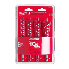 Купити Набір свердл по дереву Speed Feed 1/4'' Hex MILWAUKEE, (діаметри 13/16/20/25мм) (4шт). Офіційний магазин Мілвокі Україна, фірмова гарантія з доставкою по Украіні