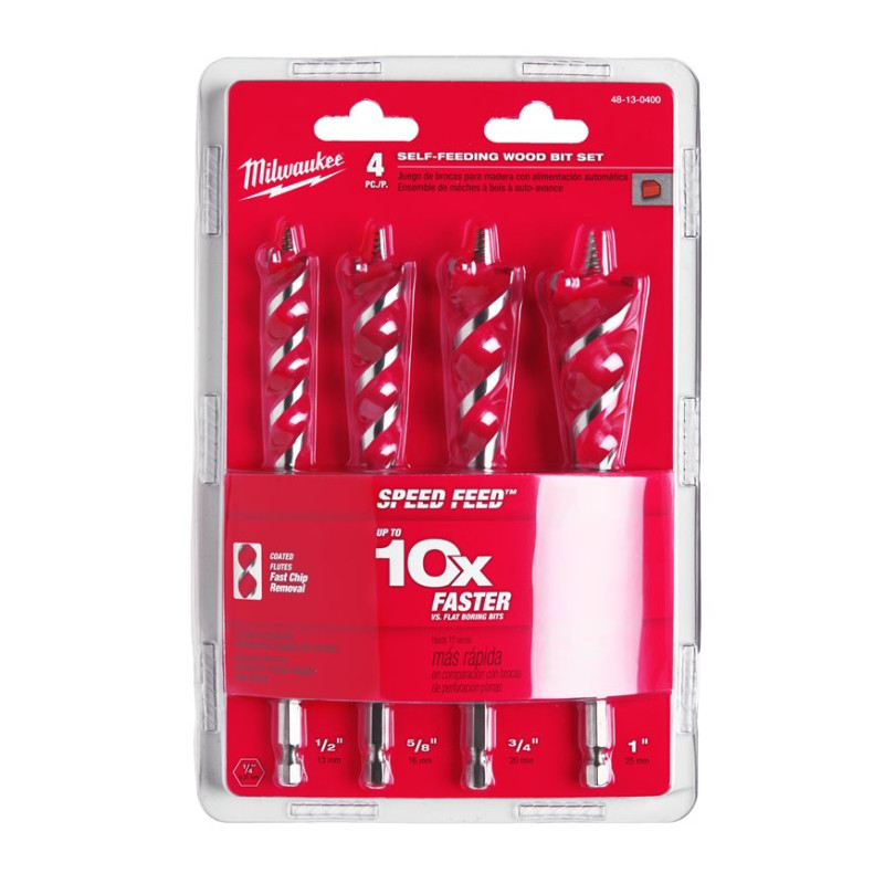 Купити Набір свердл по дереву Speed Feed 1/4'' Hex MILWAUKEE, (діаметри 13/16/20/25мм) (4шт). Офіційний магазин Мілвокі Україна, фірмова гарантія з доставкою по Украіні