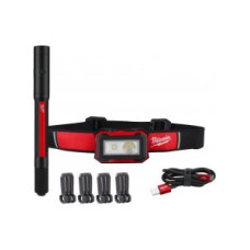Купити Набір ліхтарів IR HL450PL250 MILWAUKEE 4933492104 (тонкий, налобний, кліпси, кабель usb). Офіційний магазин Мілвокі Україна, фірмова гарантія з доставкою по Украіні
