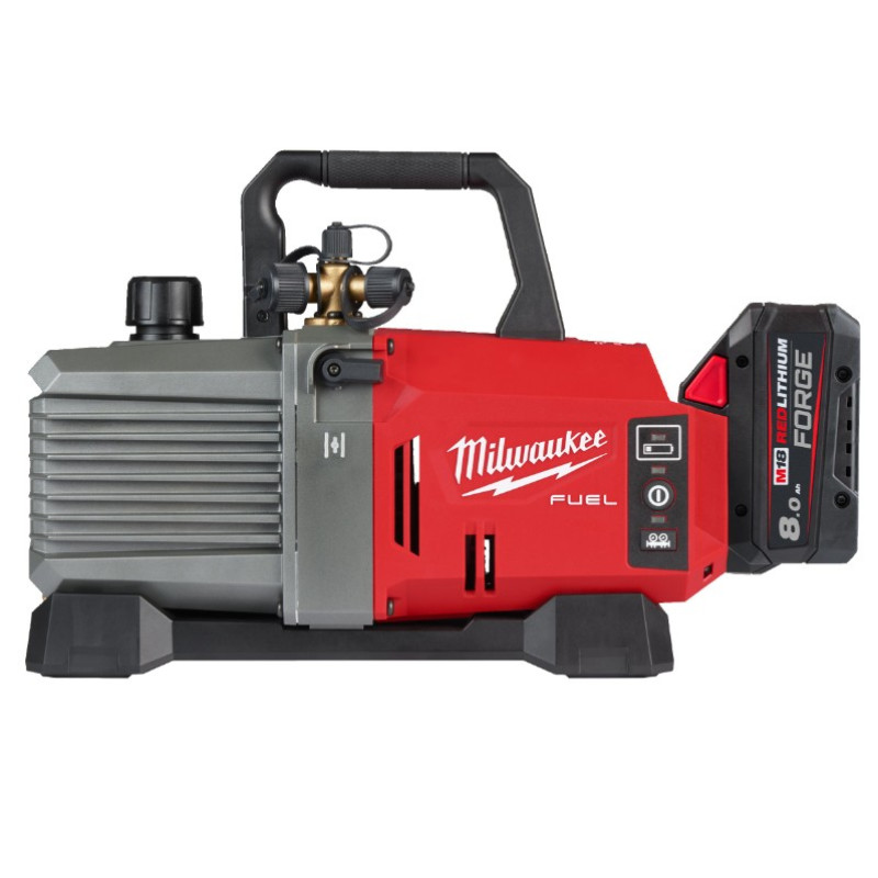 Купити Насос вакуумний акумуляторний MILWAUKEE, M18 FVP5-801 з адаптером (зарядний пристрій M12-18 FC, 1 акумулятор М18 FB8 8Аг). Офіційний магазин Мілвокі Україна, фірмова гарантія з доставкою по Украіні