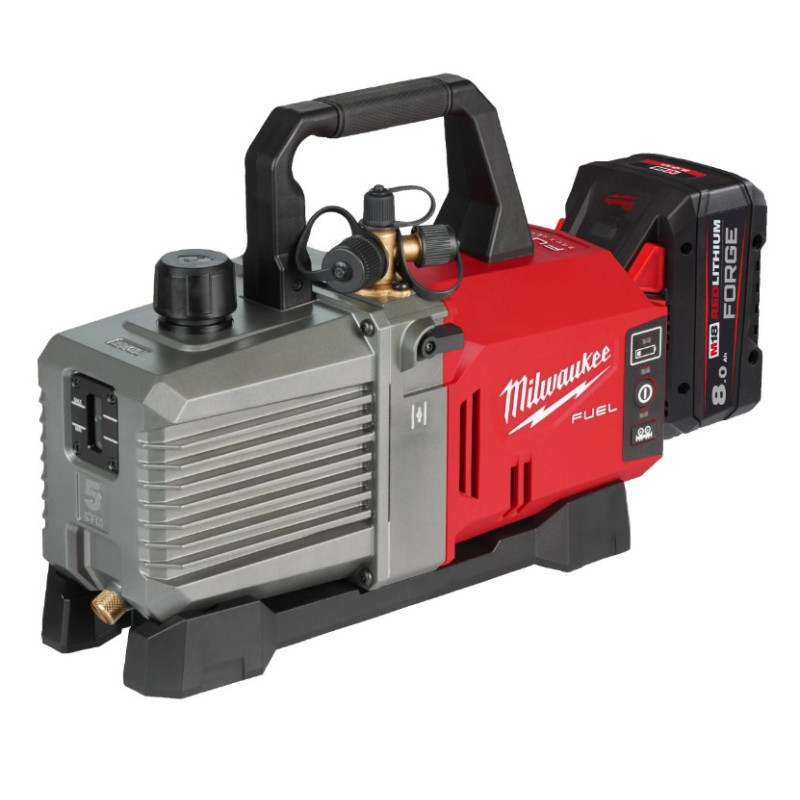 Купити Насос вакуумний акумуляторний MILWAUKEE, M18 FVP5-801 з адаптером (зарядний пристрій M12-18 FC, 1 акумулятор М18 FB8 8Аг). Офіційний магазин Мілвокі Україна, фірмова гарантія з доставкою по Украіні