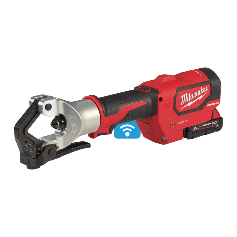 Купити Обтискач гідравлічний акумуляторний для кабелів MILWAUKEE, M18 HDCT-202C (зарядний пристрій М12-18 С, 2 акумулятори М18 В2 2Аг, кейс). Офіційний магазин Мілвокі Україна, фірмова гарантія з доставкою по Украіні