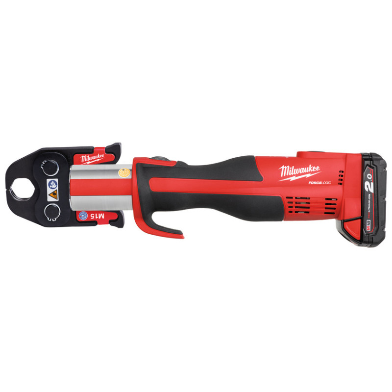 Купити Обтискач гідравлічний акумуляторний для труб MILWAUKEE, M18 BLHPT-202C U-SET (зарядний пристрій М12-18 С, 2 акумулятори М18 В2 2Аг, U-кліщі, кейс). Офіційний магазин Мілвокі Україна, фірмова гарантія з доставкою по Украіні