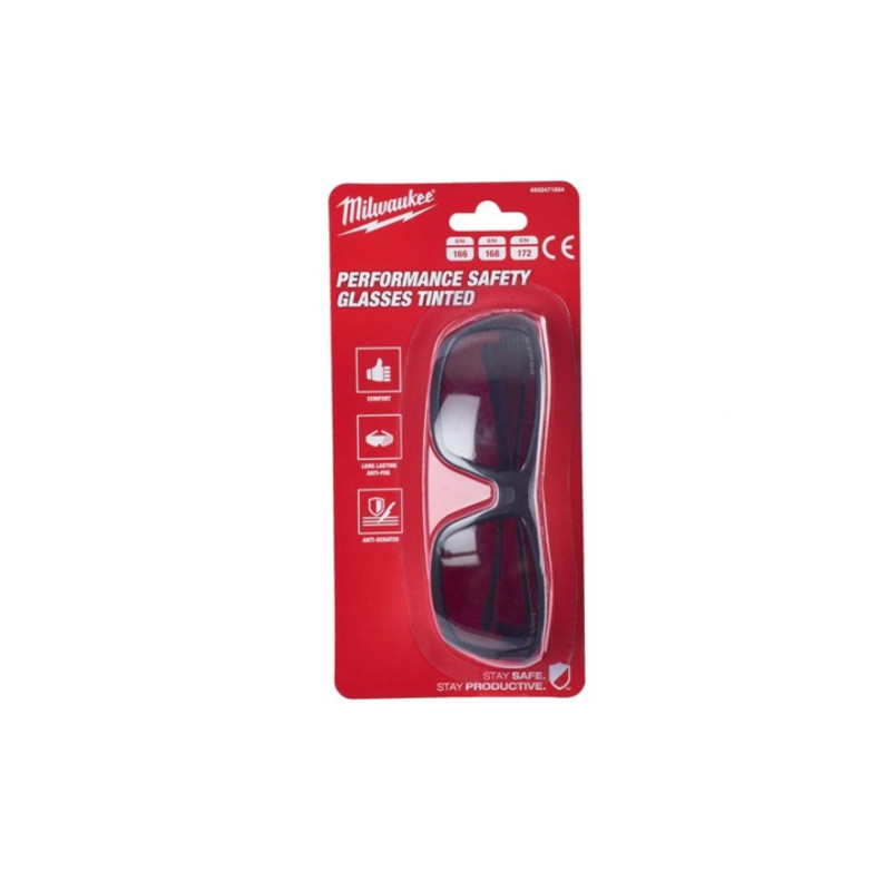 Купити Окуляри захисні PERFORMANCE MILWAUKEE з покриттям AS/AF (затемнені). Офіційний магазин Мілвокі Україна, фірмова гарантія з доставкою по Украіні
