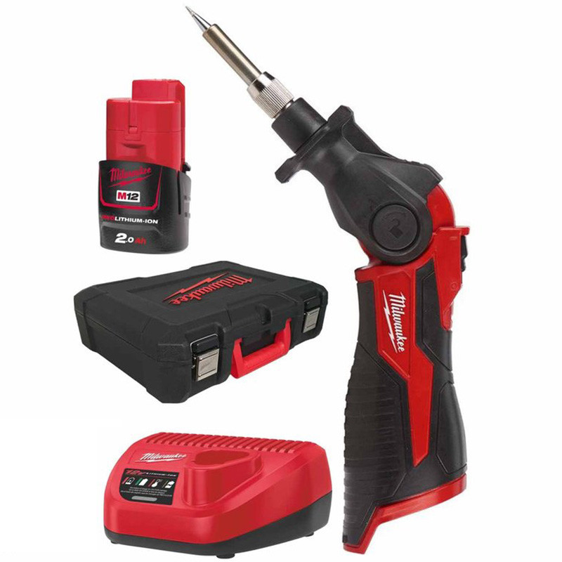 Купити Паяльник акумуляторний MILWAUKEE, M12 SI-201C (зарядний пристрій С12 С, 1 акумулятор М12 В2 2Аг, жало, кейс). Офіційний магазин Мілвокі Україна, фірмова гарантія з доставкою по Украіні