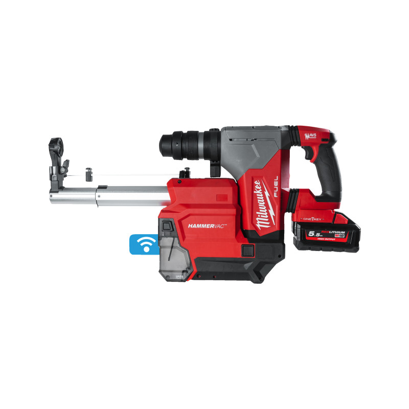 Купити Перфоратор акумуляторний безщітковий SDS-PLUS MILWAUKEE M18 ONEFHXDEL-552C с системою пиловидалення (зарядний пристрій M12-18 FC. Офіційний магазин Мілвокі Україна, фірмова гарантія з доставкою по Украіні