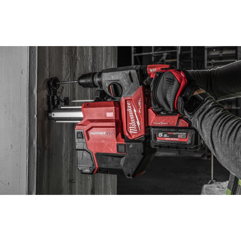 Купити Перфоратор акумуляторний безщітковий SDS-PLUS MILWAUKEE M18 ONEFHXDEL-552C с системою пиловидалення (зарядний пристрій M12-18 FC. Офіційний магазин Мілвокі Україна, фірмова гарантія з доставкою по Украіні