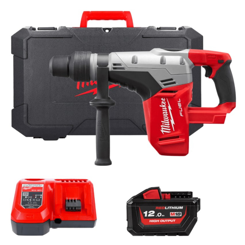 Купити Перфоратор акумуляторний безщітковий SDS-MAX MILWAUKEE M18 CHM-121C, 6,0Дж (зарядний пристрій M12-18 FC, 1 акумулятор М18 HB12 12Аг, кейс) (заміна на 4933499271). Офіційний магазин Мілвокі Україна, фірмова гарантія з доставкою по Украіні