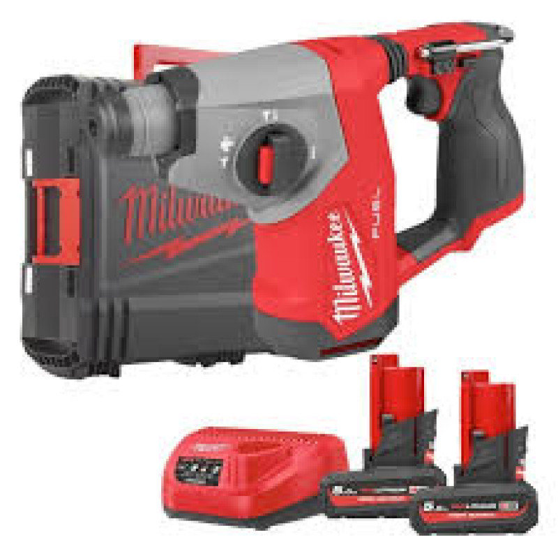 Купити Перфоратор акумуляторний безщітковий SDS-PLUS MILWAUKEE, M12 FHAC16-502X, 1,15Дж (зарядний пристрій С12 С, 2 акумулятори М12 HB5 5Аг, HD кейс). Офіційний магазин Мілвокі Україна, фірмова гарантія з доставкою по Украіні