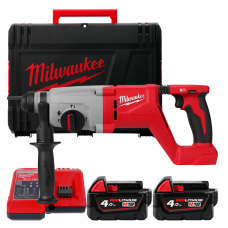 Купити Перфоратор акумуляторний безщітковий SDS-PLUS MILWAUKEE, M18 BLHACD26-402X, 2,6Дж (зарядний пристрій М12-18 С, 2 акумулятори М18 В5 5Аг, бічна рукоять, обмежувач глибини, HD кейс). Офіційний магазин Мілвокі Україна, фірмова гарантія з доставкою по Украіні