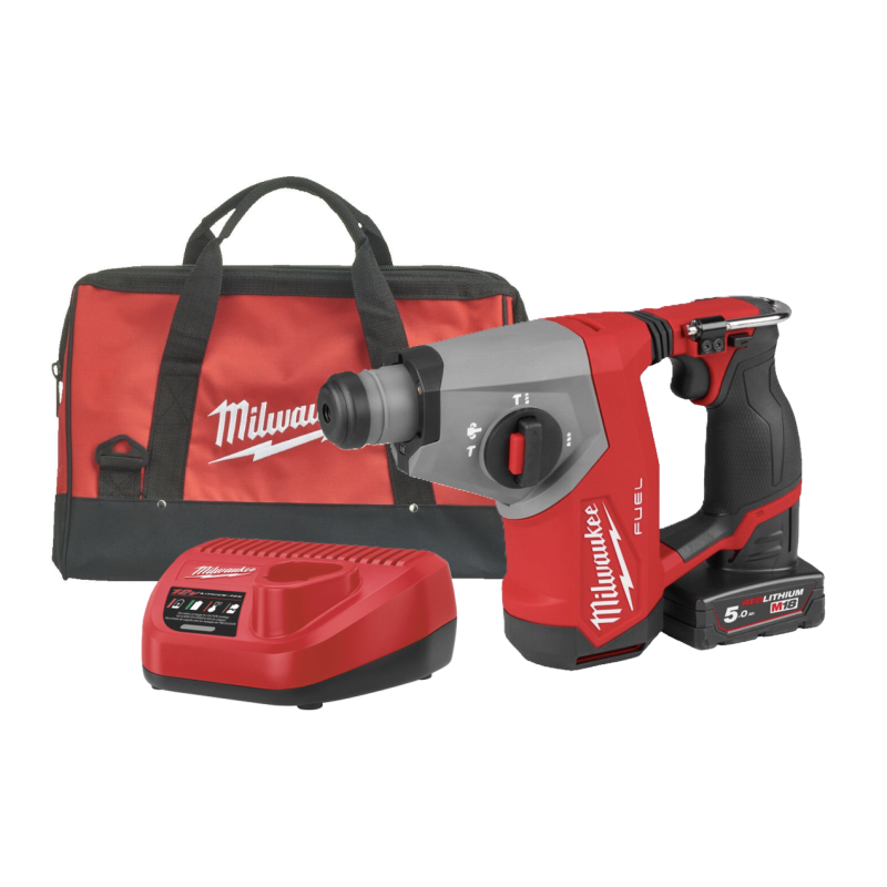 Купити Перфоратор акумуляторний безщітковий SDS-PLUS MILWAUKEE, M12 FHAC16-501BRF, 1,15Дж (зарядний пристрій C12 C, 2 акумулятори M12 HB5 5Аг, сумка). Офіційний магазин Мілвокі Україна, фірмова гарантія з доставкою по Украіні