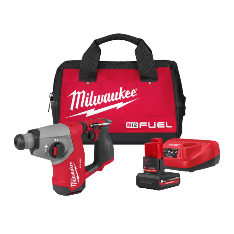 Купити Перфоратор акумуляторний безщітковий SDS-PLUS MILWAUKEE, M12 FHAC16-501BRF, 1,15Дж (зарядний пристрій C12 C, 2 акумулятори M12 HB5 5Аг, сумка). Офіційний магазин Мілвокі Україна, фірмова гарантія з доставкою по Украіні