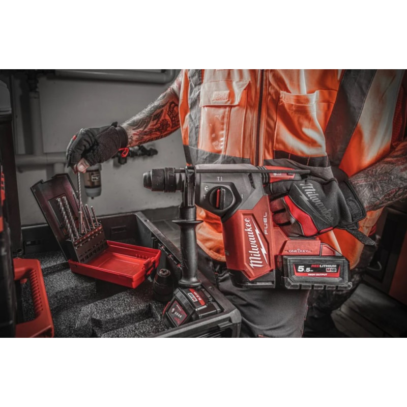 Купити Перфоратор акумуляторний SDS-PLUS MILWAUKEE, M18 ONEFHX-0X, 2,5Дж (каркас, патрон FIXTEC 13мм, HDкейс). Офіційний магазин Мілвокі Україна, фірмова гарантія з доставкою по Украіні