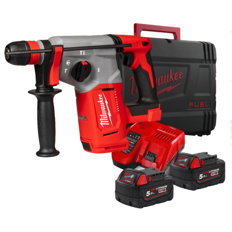 Купити Перфоратор акумуляторний SDS-PLUS MILWAUKEE, M18 BLHX-502X, 2,3 Дж (зарядний пристрій M12-18 FC, 2 акумулятори М18 В5 5Аг, патрон FIXTEC 13мм, HDкейс). Офіційний магазин Мілвокі Україна, фірмова гарантія з доставкою по Украіні