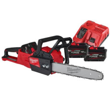 Купити Пила ланцюгова акумуляторна безщіткова MILWAUKEE, M18 FCHS35-122, шина 35см (зарядний пристрій M12-18 FC, 2 акумулятори FB12 12Аг, ключ, чохол, ланцюг, мастило для ланцюга 75мл, картонне пакуванння). Офіційний магазин Мілвокі Україна, фірмова гарантія з доставкою по Украіні