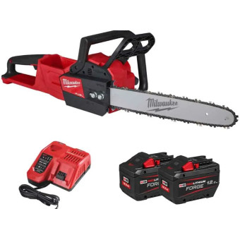 Купити Пила ланцюгова акумуляторна безщіткова MILWAUKEE, M18 FCHS-122 , шина 40см (зарядний пристрій M12-18 FC, 2 акумулятори FB12 12 Аг, чохол, ланцюг, мастило для ланцюга 75мл, картонне пакуванння). Офіційний магазин Мілвокі Україна, фірмова гарантія з доставкою по Украіні