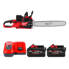 Купити Пила ланцюгова акумуляторна безщіткова MILWAUKEE, M18 F2CHS50-802 (2х18В), шина 50см (каркас) (зарядний пристрій M12-18 FC, 2 акумулятори FB8 8Аг, ключ, чохол, ланцюг, мастило для ланцюга 75мл, картонне пакуванння). Офіційний магазин Мілвокі Україна, фірмова гарантія з доставкою по Украіні
