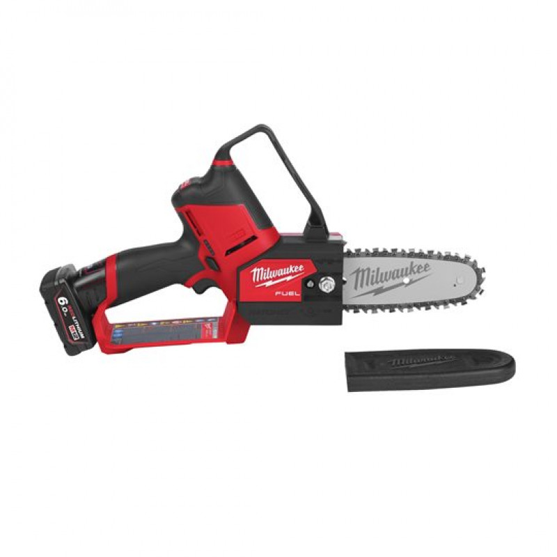 Купити Пила ланцюгова акумуляторна безщітков MILWAUKEE, M12 FHS-602X,  шина 15см (зарядний пристрій С12 С, 2 акумулятори М12 В6 6Аг, чохол, ланцюг, HDкейс). Офіційний магазин Мілвокі Україна, фірмова гарантія з доставкою по Украіні