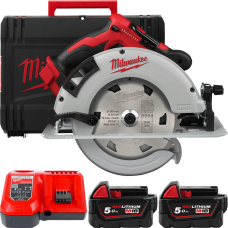 Купити Пила дискова ручна аккумуляторна MILWAUKEE, M18 BLCS66-502X, діаметр 165мм (зарядний пристрій M12-18 FC, 2 акумулятори M18 B5 5Аг, пиляльний диск, паралельний упор, адаптер для пилососу, ключ для диска, HDкейс). Офіційний магазин Мілвокі Україна, фірмова гарантія з доставкою по Украіні