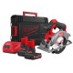 Купити Пила дискова ручна акумуляторна безщіткова MILWAUKEE, M12 FCS442-502X, діаметр 140мм (зарядний пристрій С12 С, 2 акумулятори М12 НВ5 5Аг, диск, HDкейс). Офіційний магазин Мілвокі Україна, фірмова гарантія з доставкою по Украіні