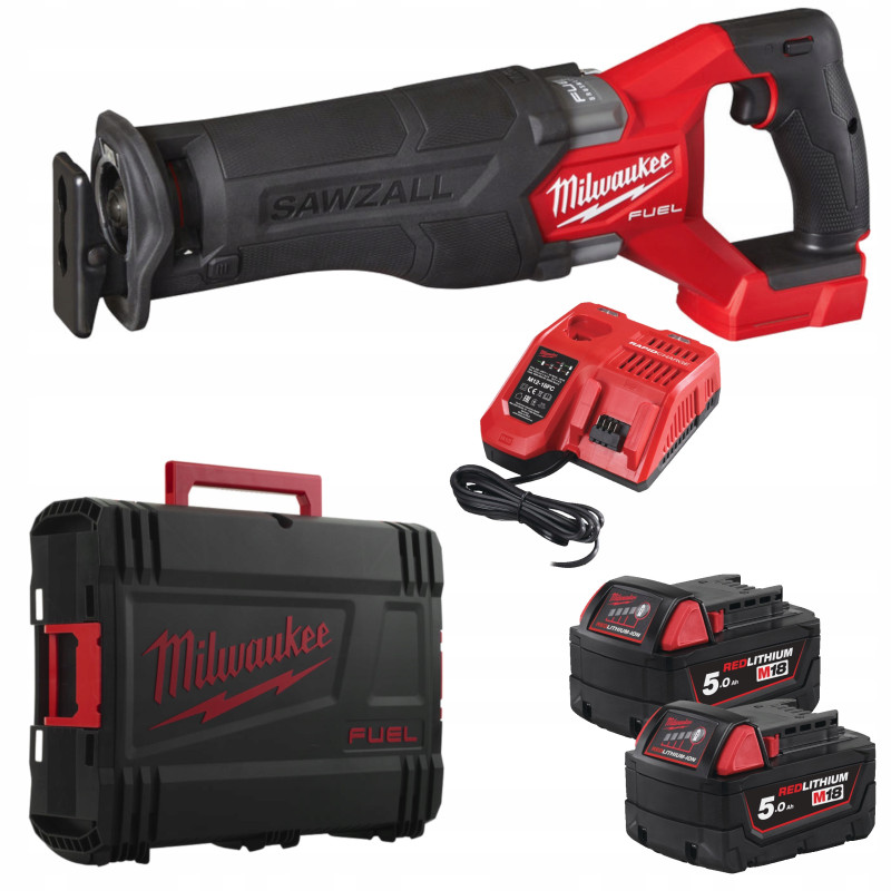Купити Пила шабельна акумуляторна безщіткова MILWAUKEE, M18 FHZ-502X (зарядний пристрій M12-18 FC, 2 акумулятори М18 В5 5Аг, полотно, HDкейс). Офіційний магазин Мілвокі Україна, фірмова гарантія з доставкою по Украіні