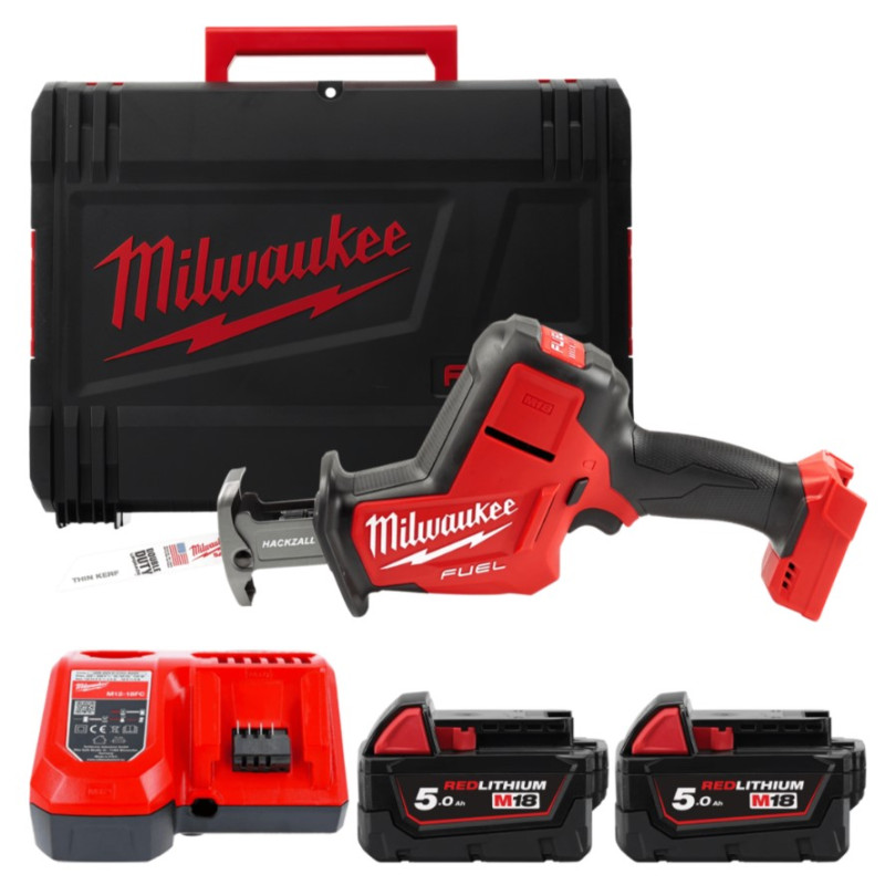 Купити Пила шабельна акумуляторна MILWAUKEE, M18 FHZ-502X (зарядий пристрій M12-18 FC, 2 акумулятори М18 В5 5Аг, полотно, HDкейс). Офіційний магазин Мілвокі Україна, фірмова гарантія з доставкою по Украіні