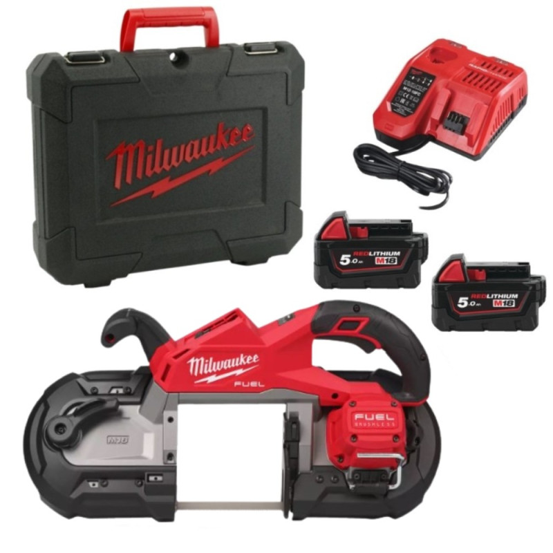 Купити Пила стрічкова акумуляторна MILWAUKEE, M18 FBS127-502C (зарядний пристрій M12-18 FC, 2 акумулятори М18 В5 5Аг, кейс). Офіційний магазин Мілвокі Україна, фірмова гарантія з доставкою по Украіні
