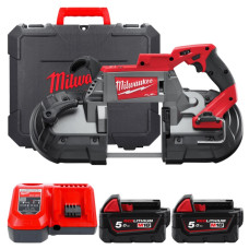 Купити Пила стрічкова акумуляторна MILWAUKEE, M18 CBS125-502C (зарядний пристрій М12-18 FC, 2 акумулятори М18 В5 5Аг, кейс). Офіційний магазин Мілвокі Україна, фірмова гарантія з доставкою по Украіні